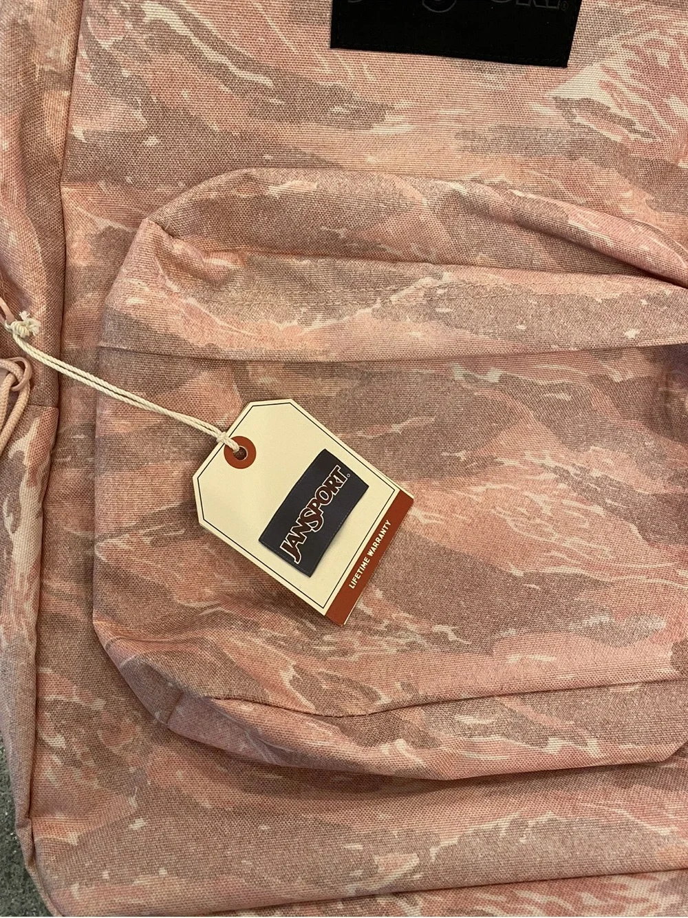 JANSPORT Pink Superbreak LS Rose Smoke Tiger Camo Backpack
